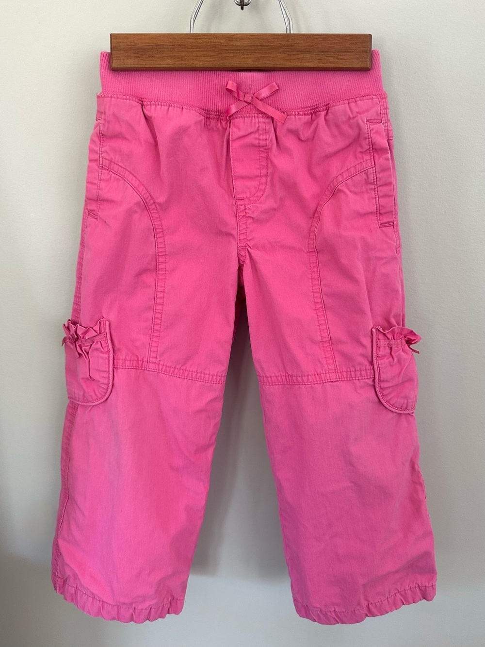 Carter’s Girls Size 4 Pink Lined Cargo Pants Y2K Cotton Flannel Lined Warm
